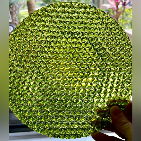 2 pressed green plates 8.25” - Picture 7 of 10